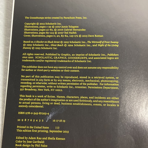 Goosebumps Graphix 2015 Slappy’s Tale Of Horror R.L. Stine Paperback Book - Picture 3 of 7